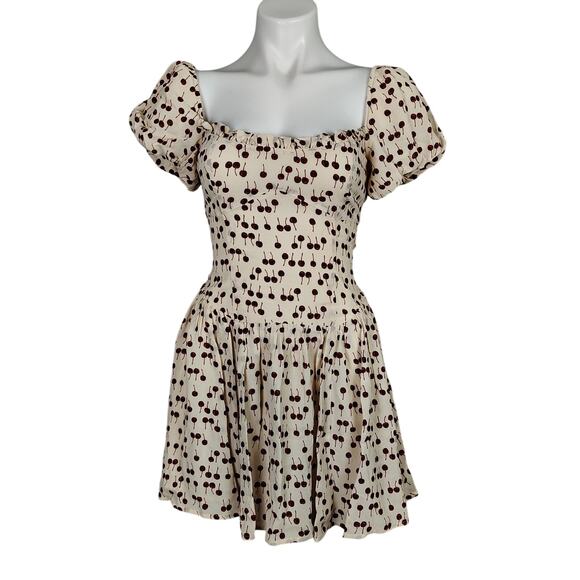 Reformation Davonne Cherry Mini Dress Size 2 Causal Party Summer - Picture 3 of 16